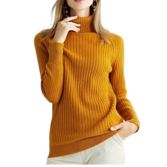 Women's Mustard Soft Turtleneck Sweater size XL - Picture 1 of 6